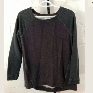 Lou & Grey Side Zip Sweatshirt Burgundy/Gray